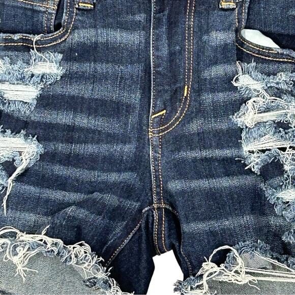American Eagle 360 Super Stretch Hi-Rise Denim Shorts Distressed Size 2 - Picture 4 of 11